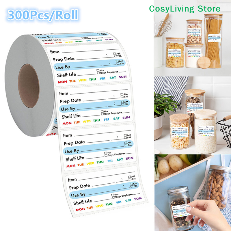 Snacks Food Labels - [CL]300Pcs/Roll Kitchen Date Food Sticker Label