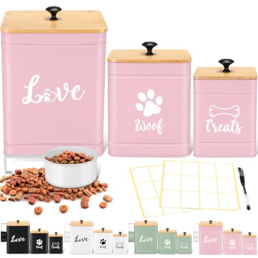 Snacks Food Labels - Metal Dog Treat Containers Set of
