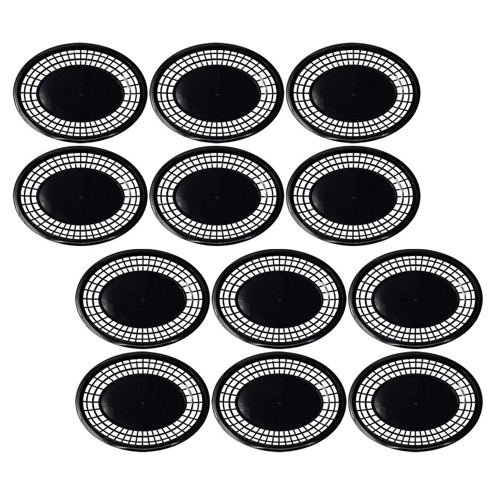 Food Snacks Basket - 12Pcs Oval Plastic Storage Basket Set