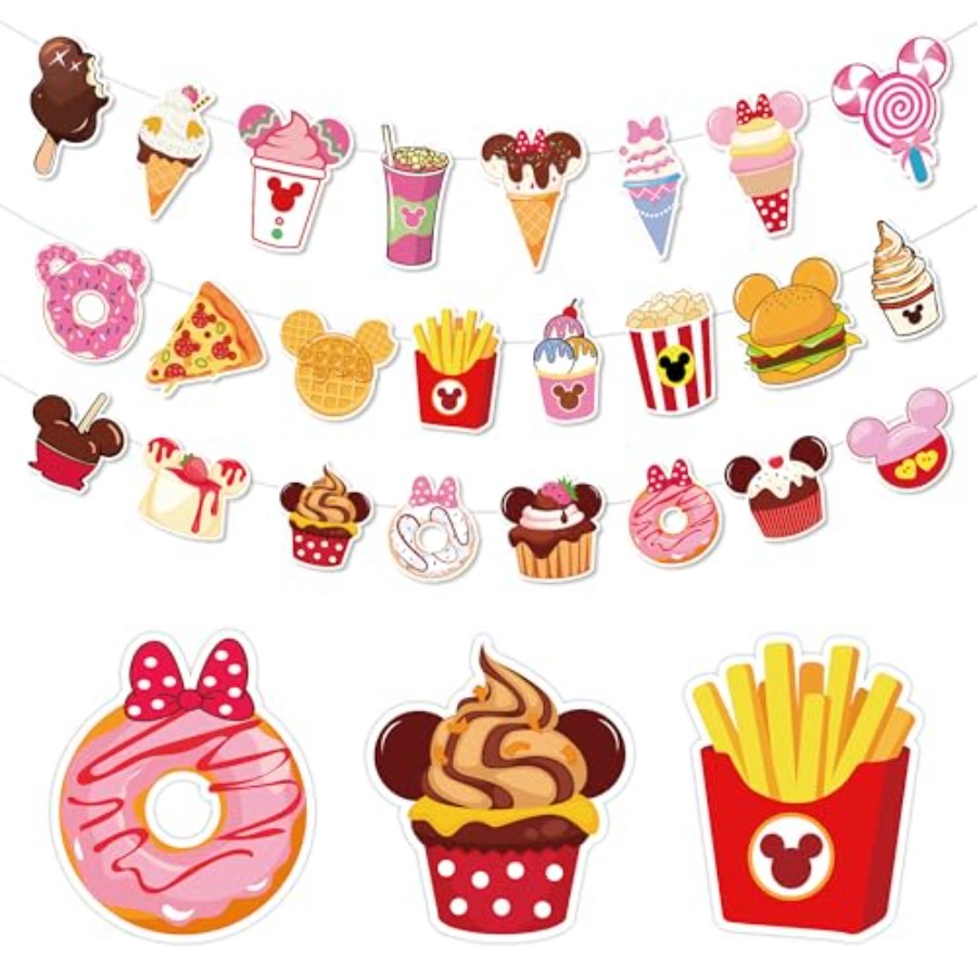 Food Snacks Banner - 3 Pcs Mouse Snacks Party Banners,