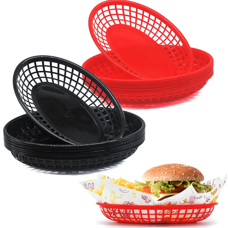 Plastic Fast Food Basket Oval  - Food Snacks Basket ulasan dan harga