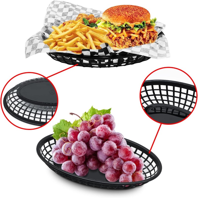 Plastic Fast Food Basket Oval  - Food Snacks Basket ulasan dan harga