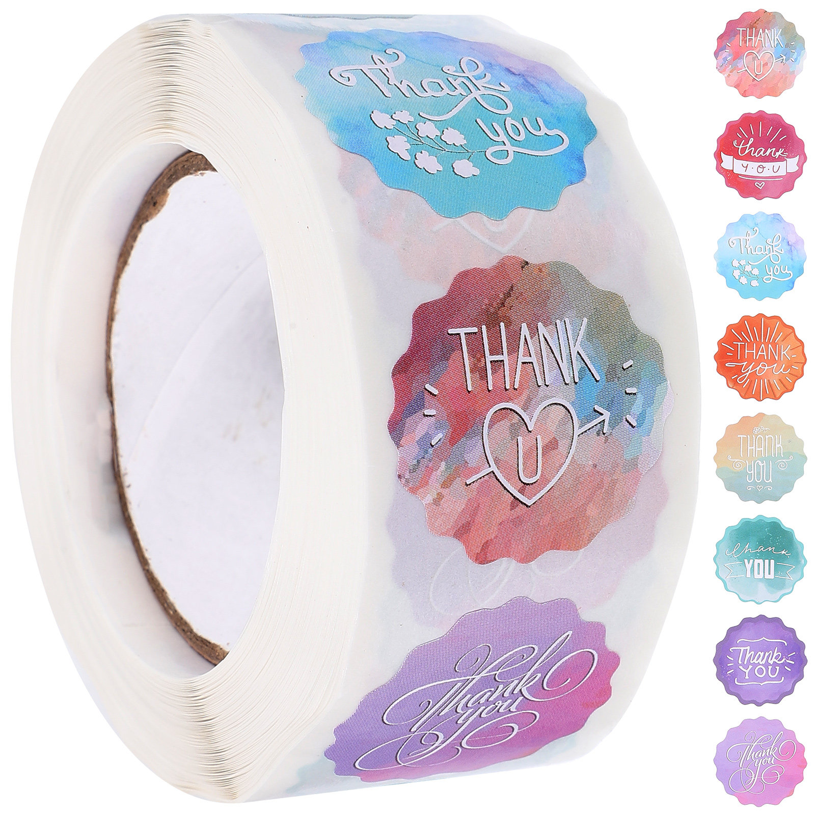 1 Roll Self-Adhesive Thank You - Snacks Food Labels ulasan dan harga