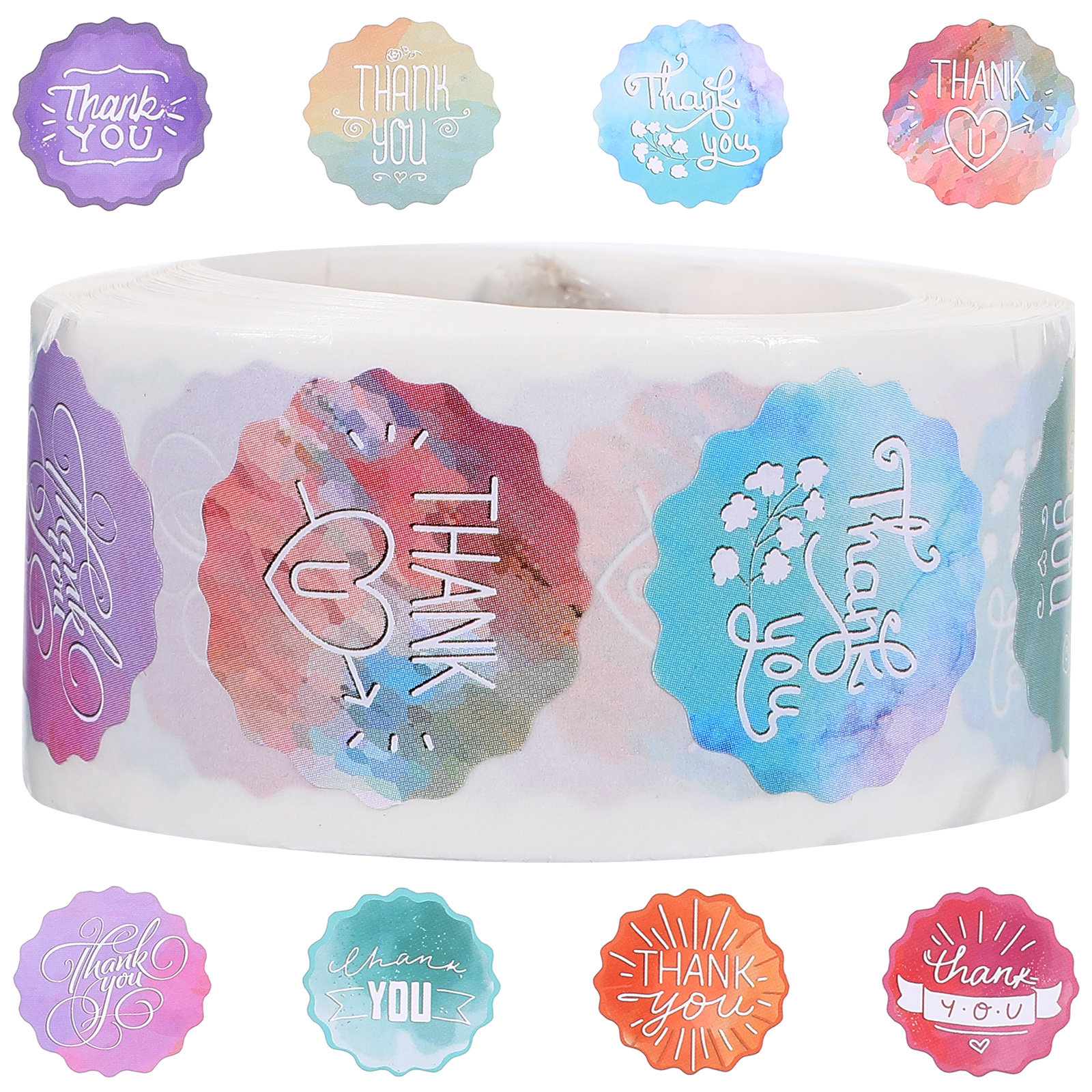 1 Roll Self-Adhesive Thank You - Snacks Food Labels ulasan dan harga