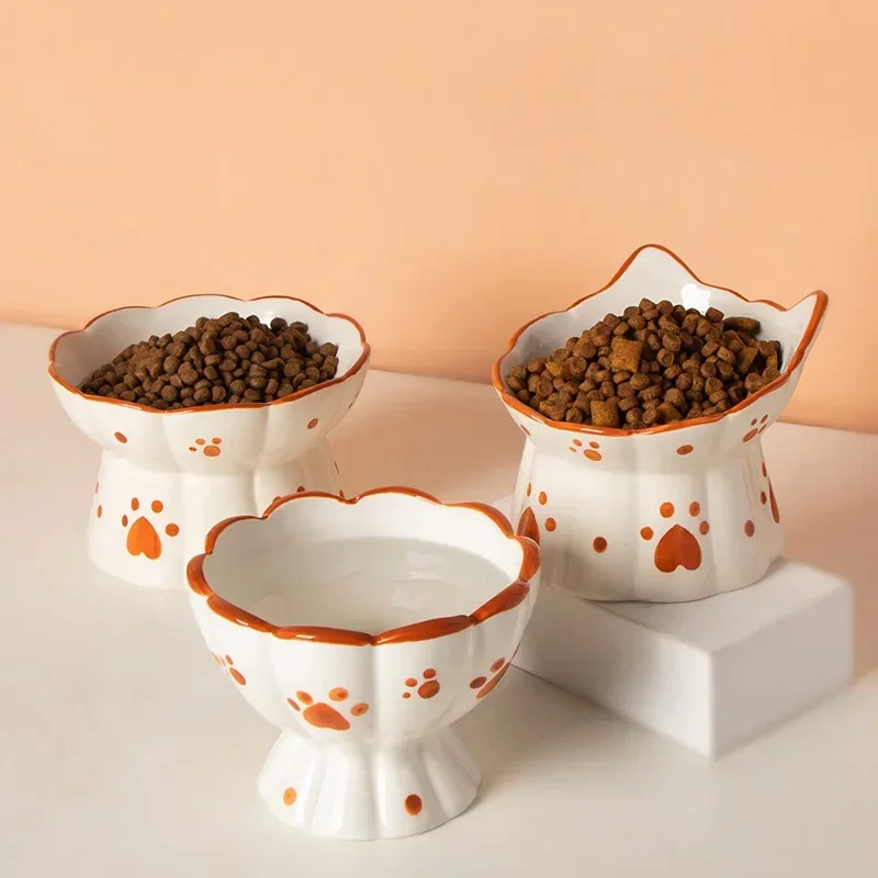 Cat Ceramic Food Bowl Elevated - Food Snacks Drinks ulasan dan harga