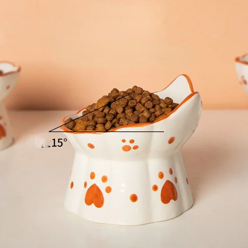 Cat Ceramic Food Bowl Elevated - Food Snacks Drinks ulasan dan harga