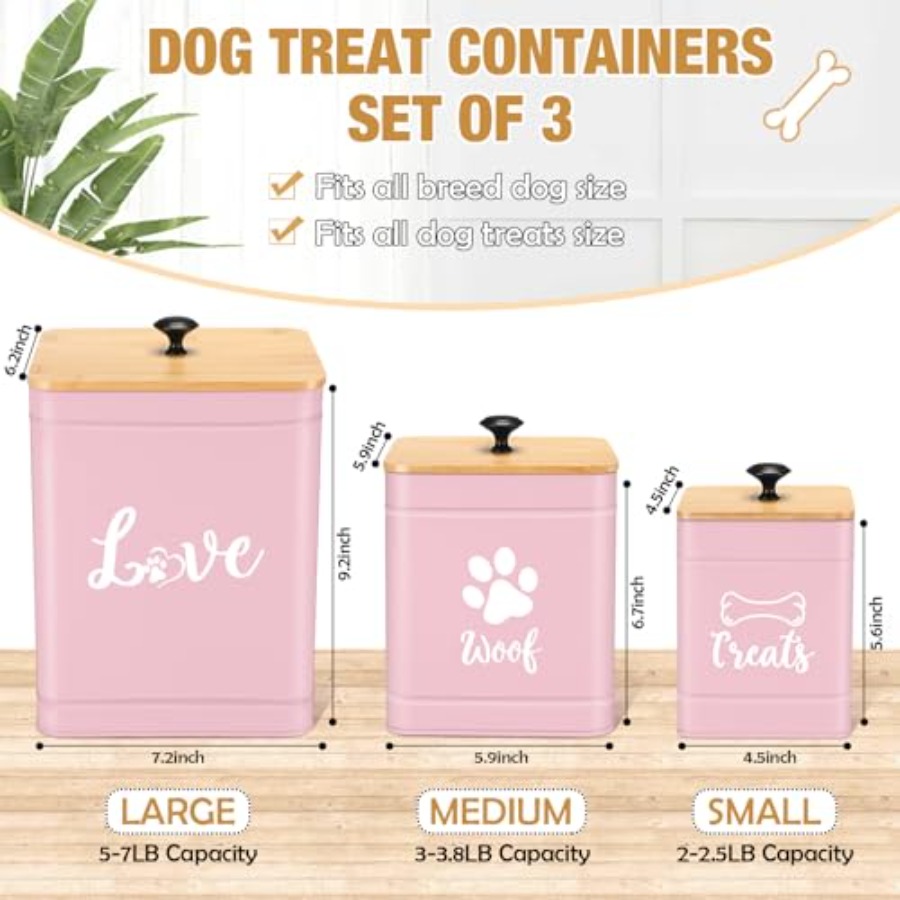 Metal Dog Treat Containers Set - Snacks Food Labels ulasan dan harga