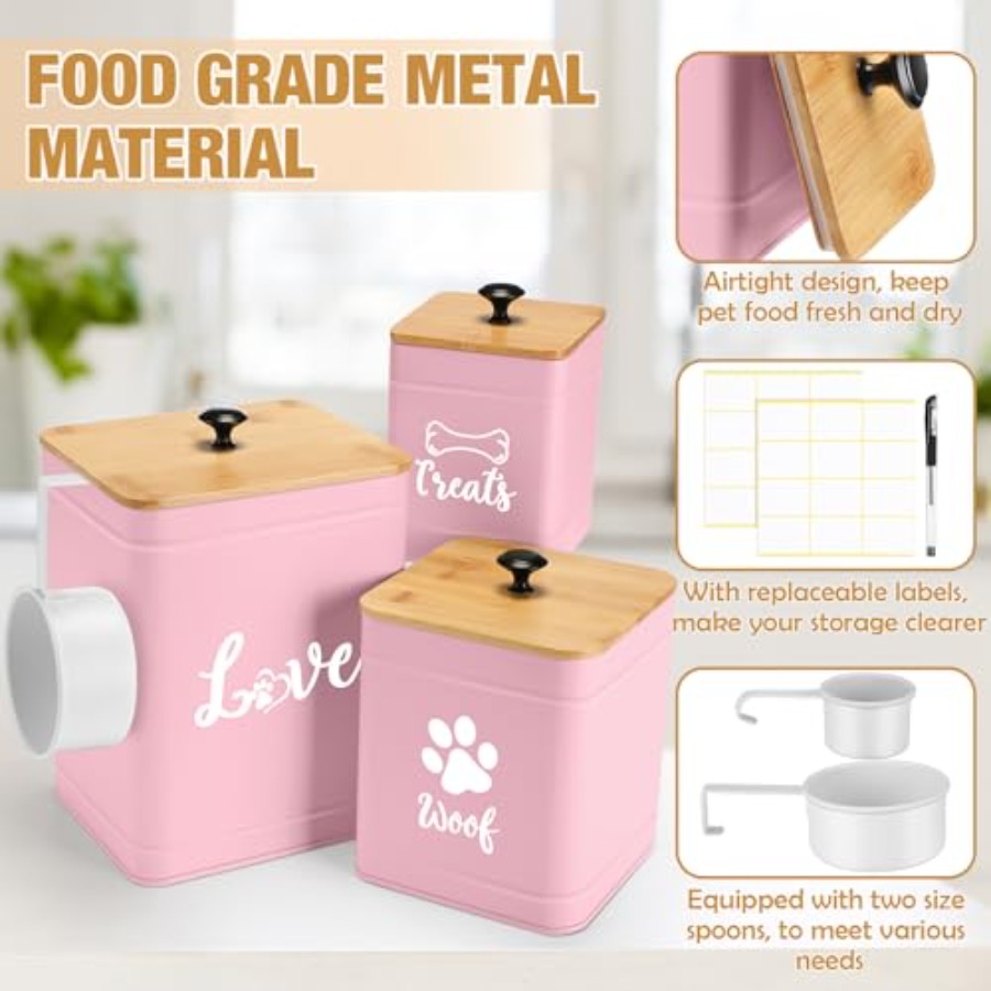 Metal Dog Treat Containers Set - Snacks Food Labels ulasan dan harga