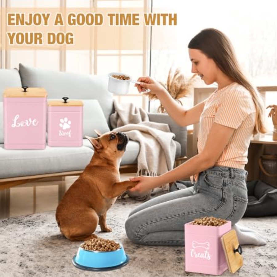 Metal Dog Treat Containers Set - Snacks Food Labels ulasan dan harga
