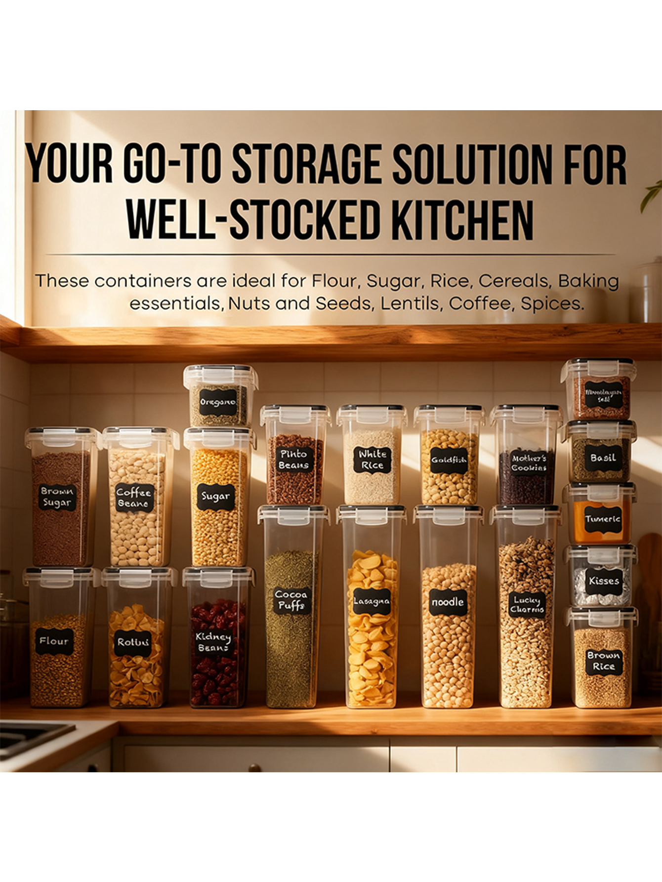 30PCS-Airtight storage bins, m - Snacks Food Labels ulasan dan harga