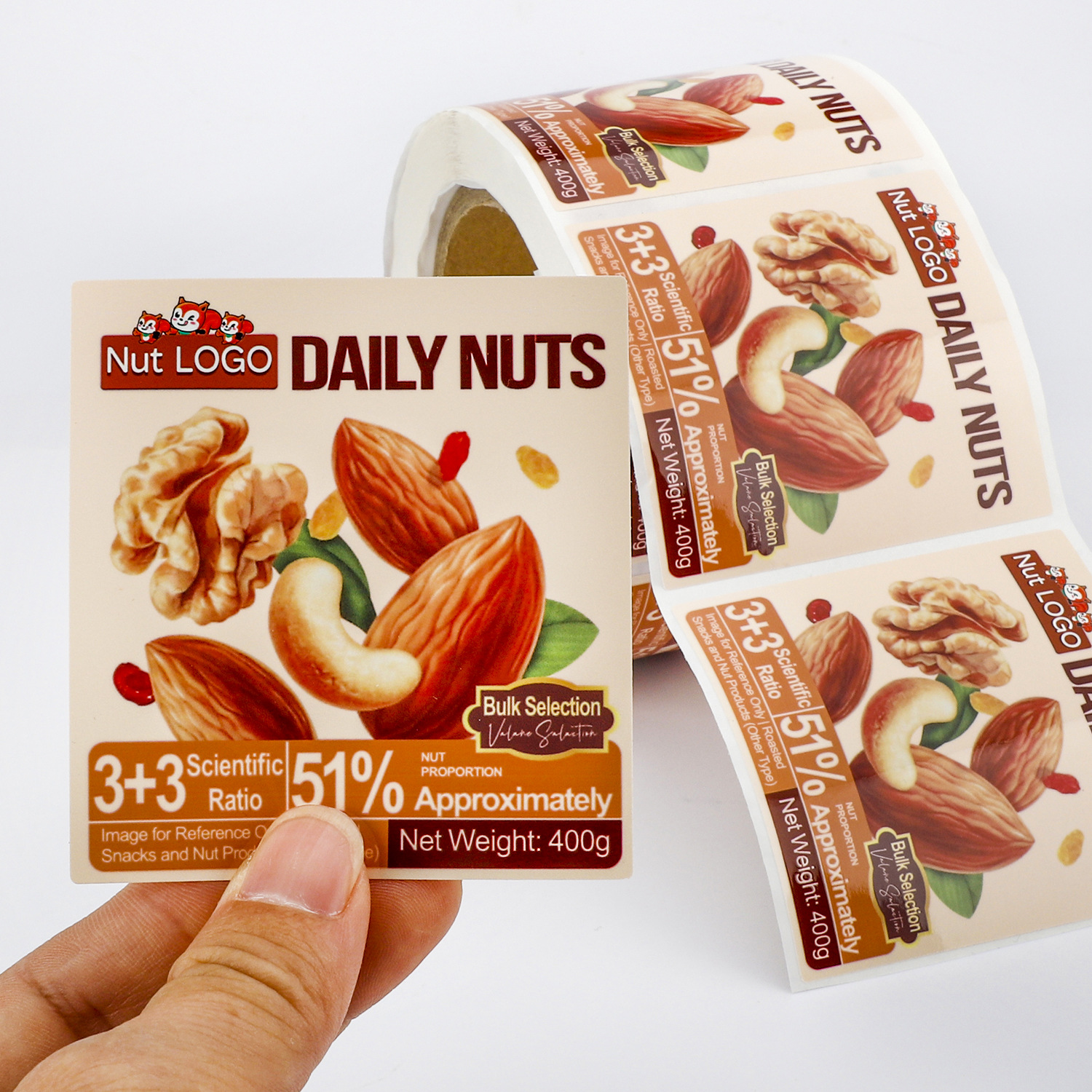 Custom snack stickers, nuts, d - Snacks Food Labels ulasan dan harga