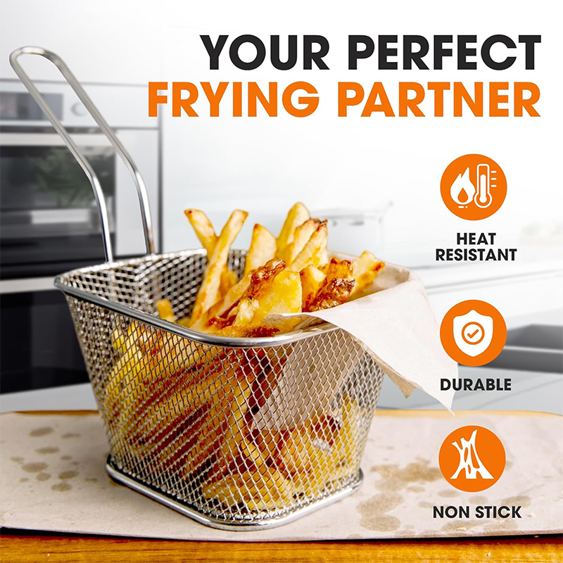 4Pcs Mini Square Fry Basket St - Food Snacks Basket ulasan dan harga