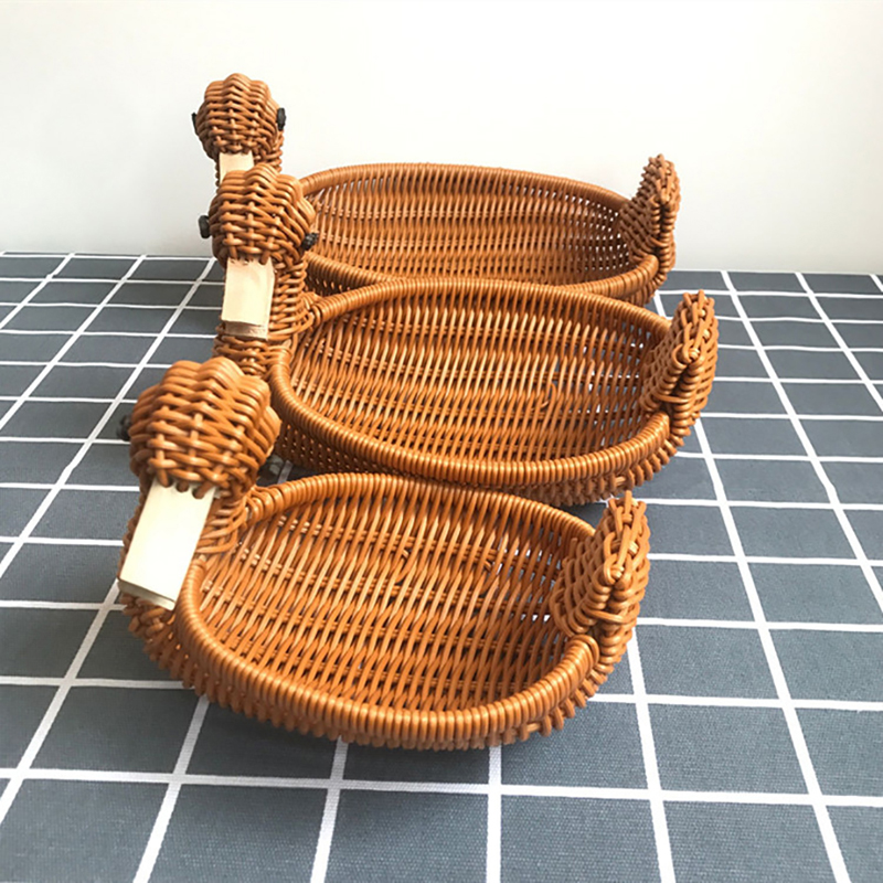 Rattan Woven Fruit Basket Cute - Food Snacks Basket ulasan dan harga