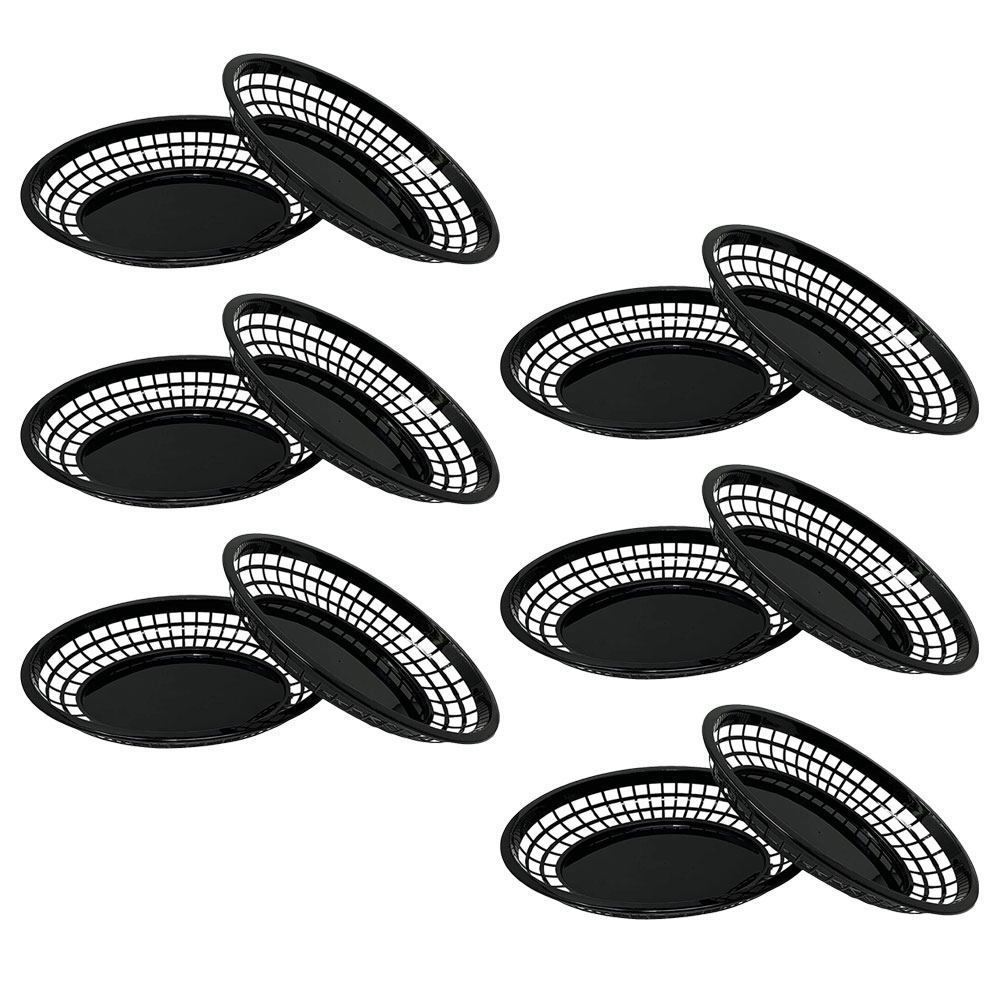 12Pcs Oval Plastic Storage Bas - Food Snacks Basket ulasan dan harga