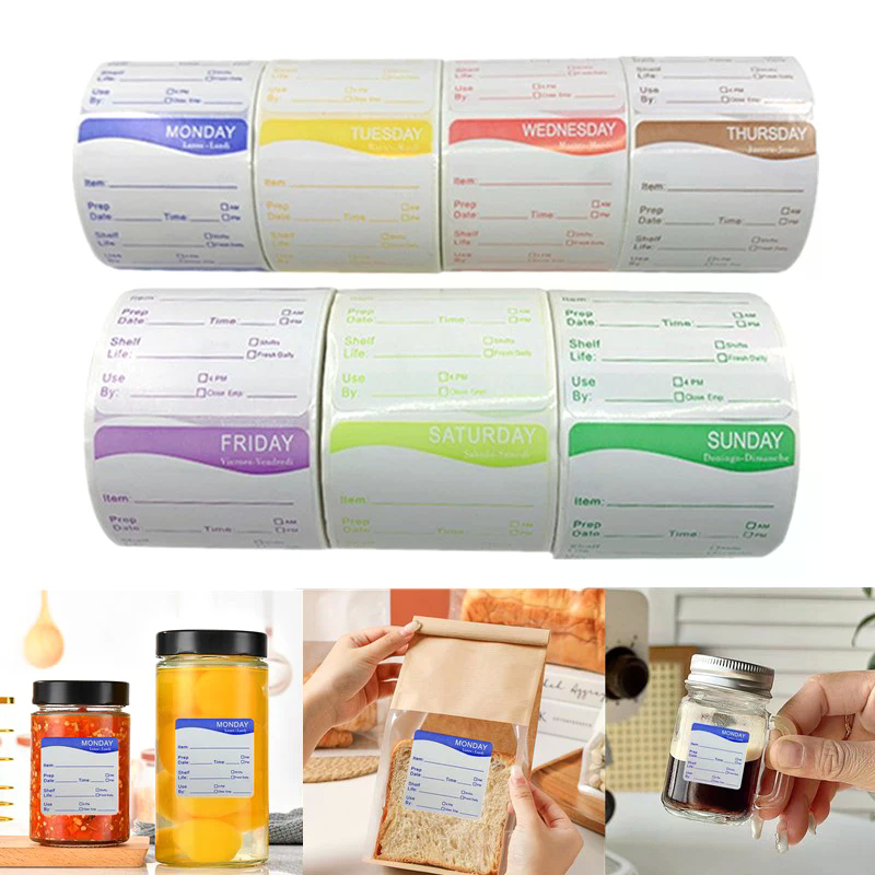 250Pcs/Roll Kitchen Date Food  - Snacks Food Labels ulasan dan harga