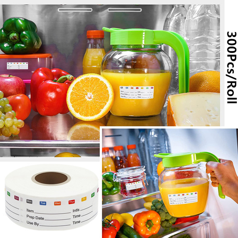 300Pcs/Roll Kitchen Date Food  - Snacks Food Labels ulasan dan harga