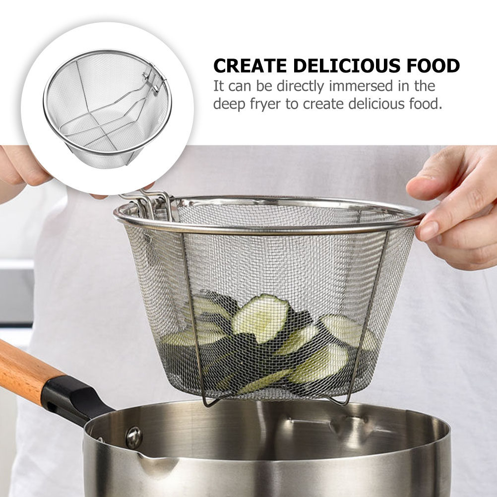 Folding Fry Basket Heat Resist - Food Snacks Basket ulasan dan harga