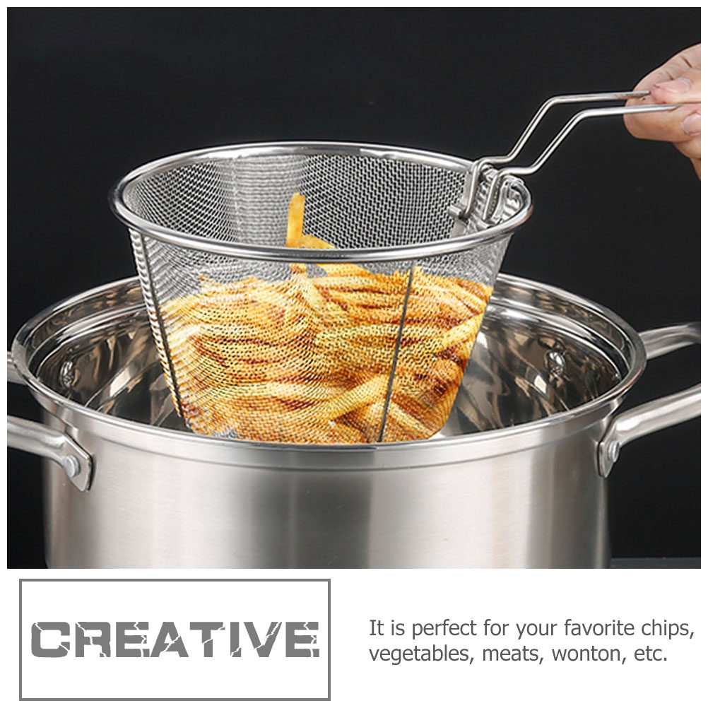 Folding Fry Basket Heat Resist - Food Snacks Basket ulasan dan harga