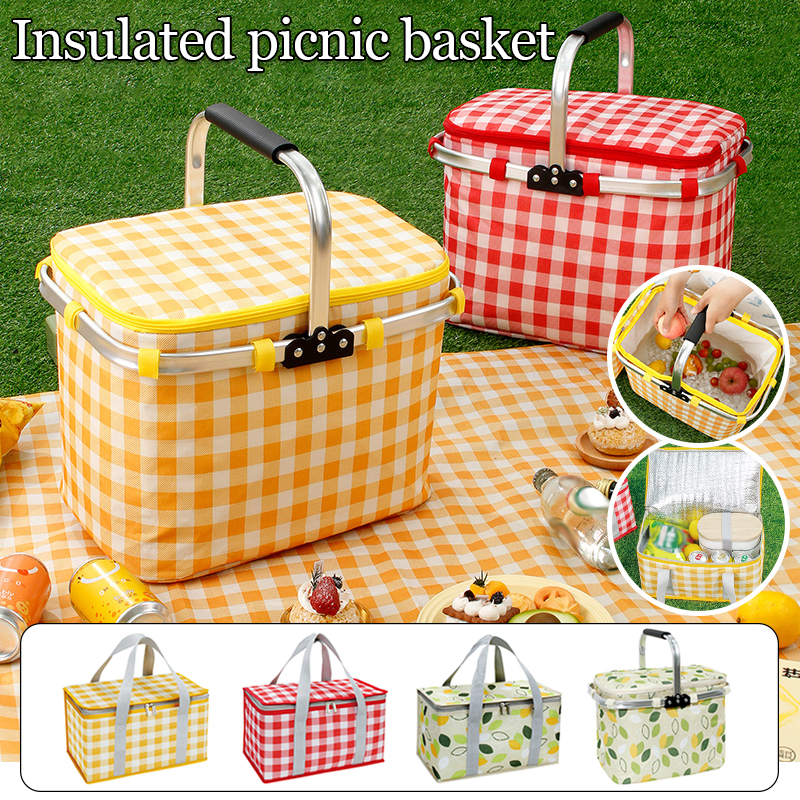 Retro Pastoral Lunch Bag Foldi - Food Snacks Basket ulasan dan harga