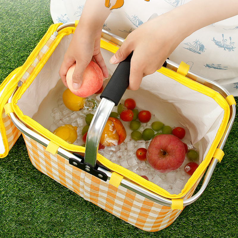 Retro Pastoral Lunch Bag Foldi - Food Snacks Basket ulasan dan harga