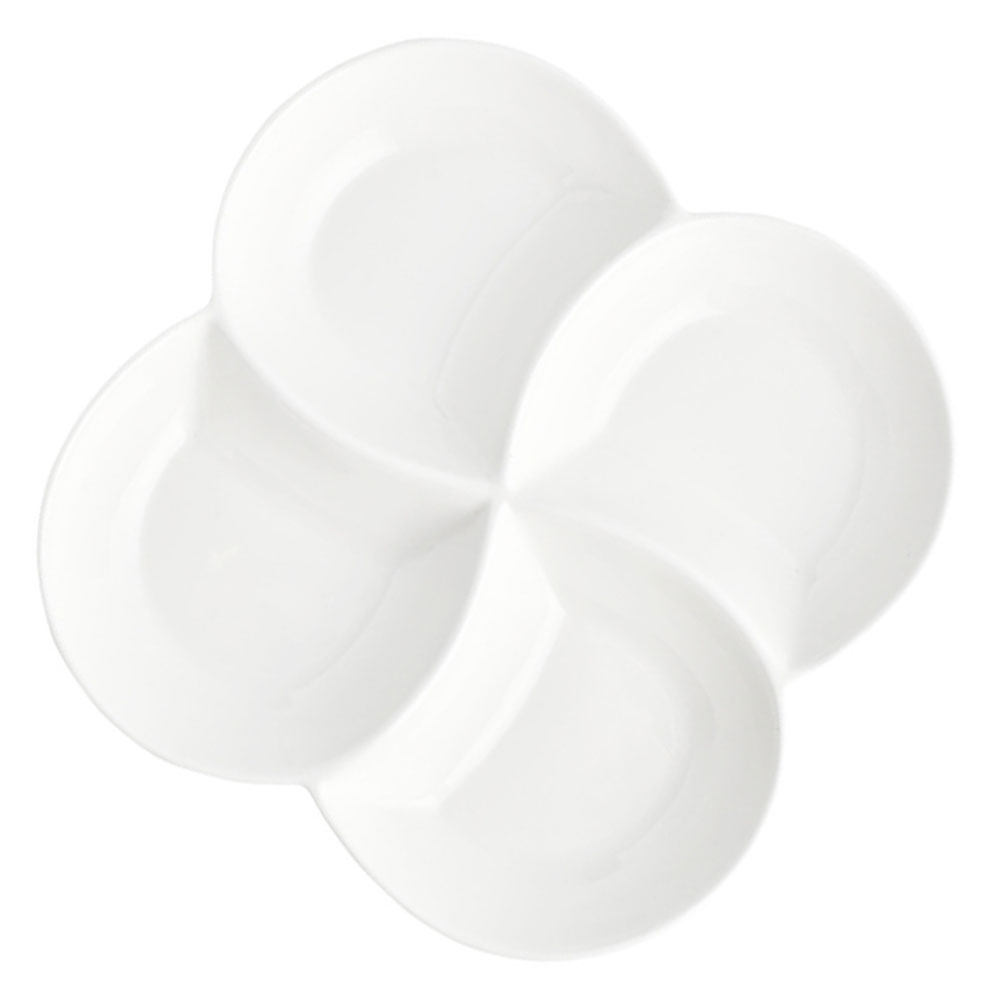 Ceramic Food Plate 4-Compartme - Food Snacks Company ulasan dan harga