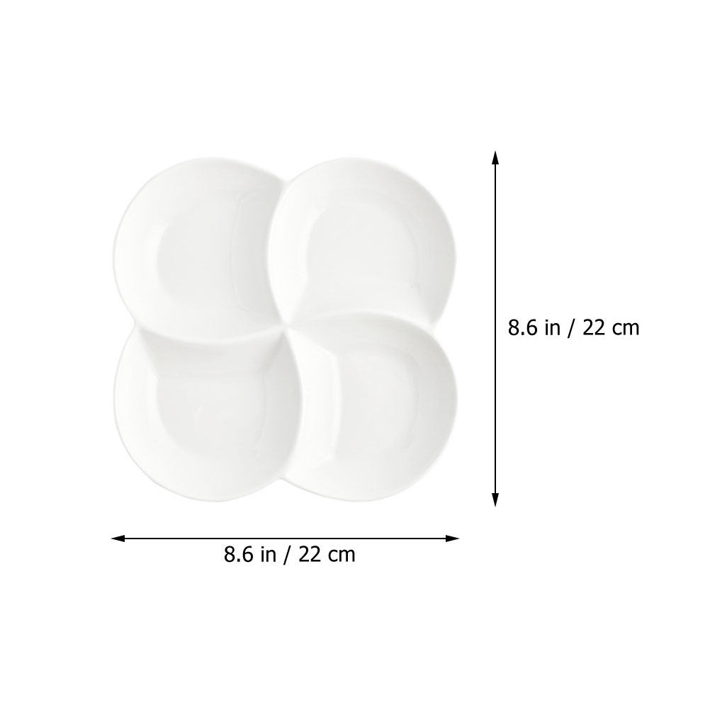 Ceramic Food Plate 4-Compartme - Food Snacks Company ulasan dan harga