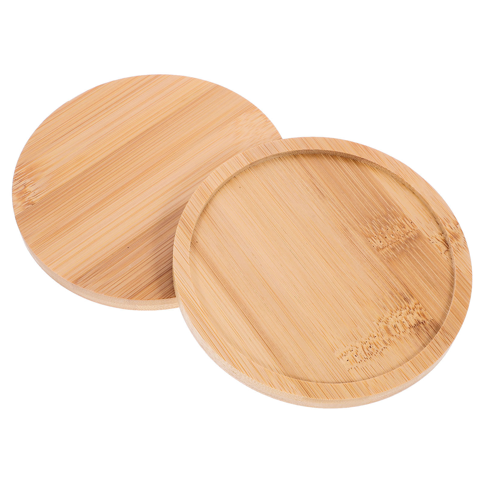 2Pcs Wooden Serving Trays Roun - Food Snacks Drinks ulasan dan harga