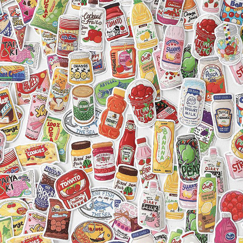 Cute Food Stickers Fast Food S - Snacks Food Labels ulasan dan harga