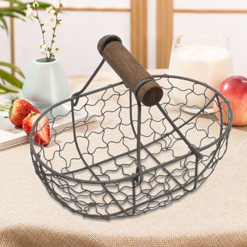 Iron Snack Fruit Plate with Wo - Food Snacks Basket ulasan dan harga
