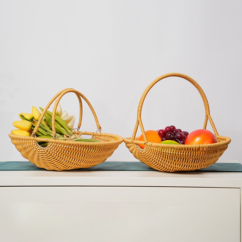 Plastic Imitation Rattan Woven - Food Snacks Basket ulasan dan harga